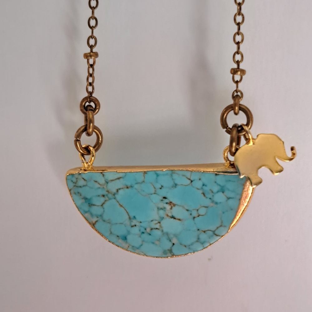 Half Moon Turquoise Pendant